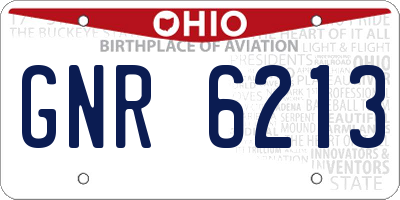 OH license plate GNR6213