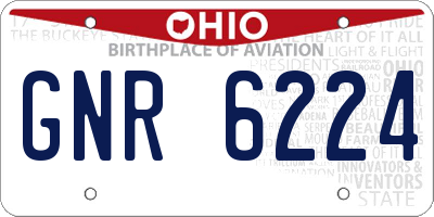 OH license plate GNR6224