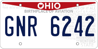 OH license plate GNR6242