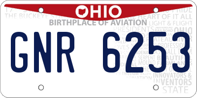 OH license plate GNR6253
