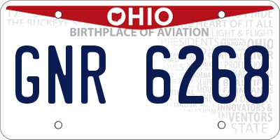 OH license plate GNR6268