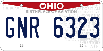 OH license plate GNR6323