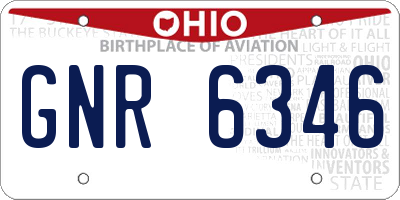 OH license plate GNR6346