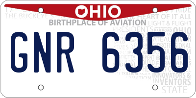 OH license plate GNR6356