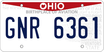 OH license plate GNR6361