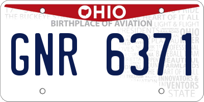 OH license plate GNR6371
