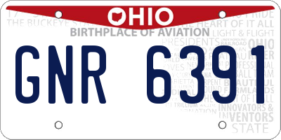 OH license plate GNR6391