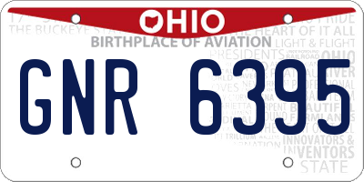 OH license plate GNR6395