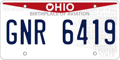 OH license plate GNR6419