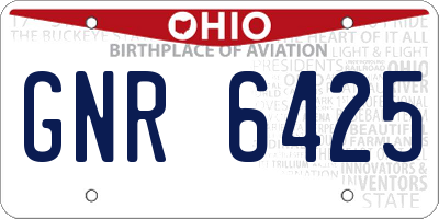 OH license plate GNR6425