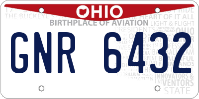 OH license plate GNR6432