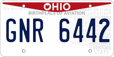 OH license plate GNR6442