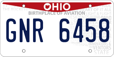 OH license plate GNR6458
