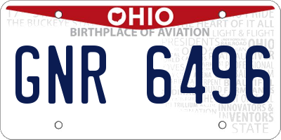OH license plate GNR6496