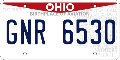 OH license plate GNR6530