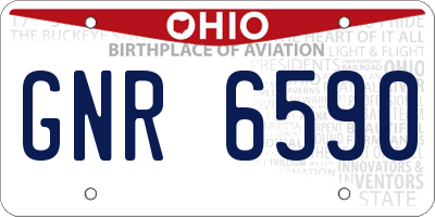 OH license plate GNR6590