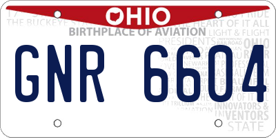 OH license plate GNR6604