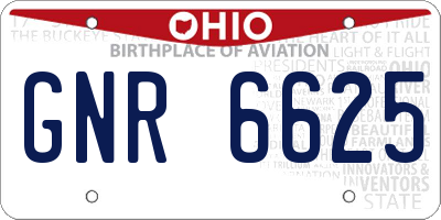 OH license plate GNR6625