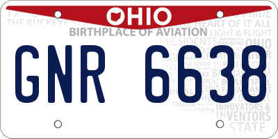 OH license plate GNR6638