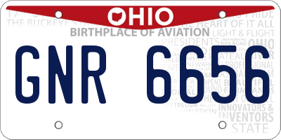 OH license plate GNR6656