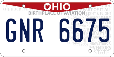 OH license plate GNR6675