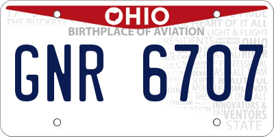 OH license plate GNR6707