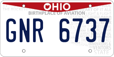 OH license plate GNR6737