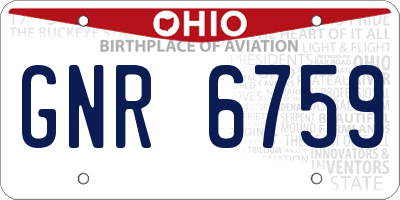 OH license plate GNR6759