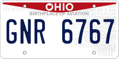 OH license plate GNR6767