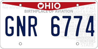 OH license plate GNR6774