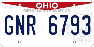 OH license plate GNR6793