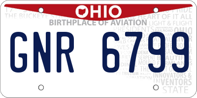 OH license plate GNR6799