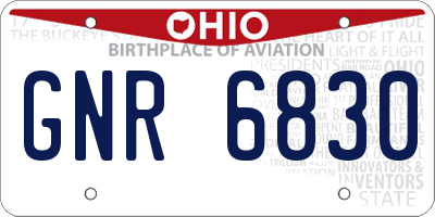 OH license plate GNR6830