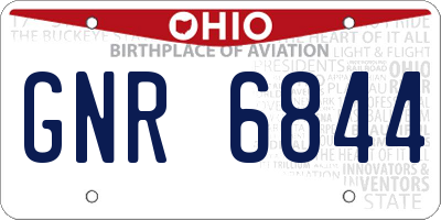 OH license plate GNR6844