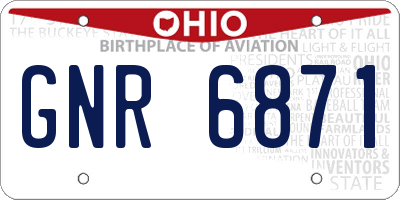 OH license plate GNR6871