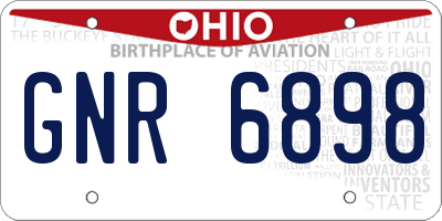 OH license plate GNR6898