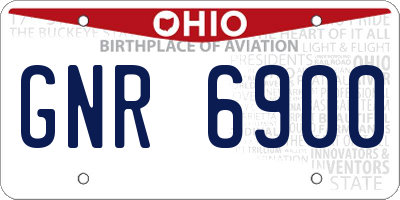 OH license plate GNR6900