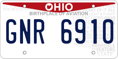 OH license plate GNR6910