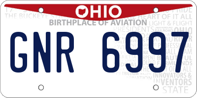 OH license plate GNR6997