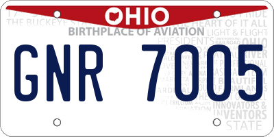OH license plate GNR7005