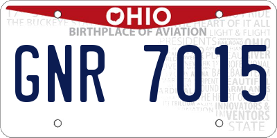 OH license plate GNR7015