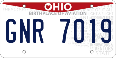OH license plate GNR7019