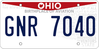 OH license plate GNR7040