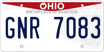 OH license plate GNR7083