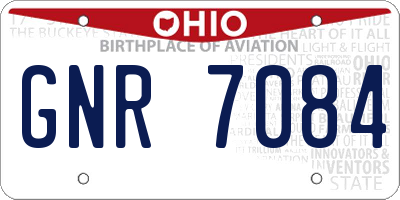 OH license plate GNR7084
