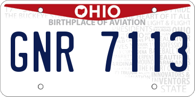 OH license plate GNR7113