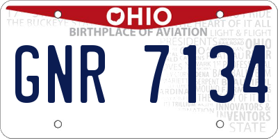 OH license plate GNR7134
