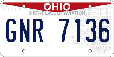 OH license plate GNR7136