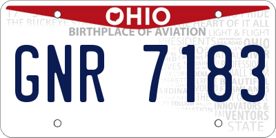 OH license plate GNR7183
