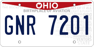 OH license plate GNR7201